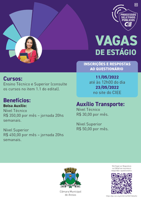 Infográfico sobre vagas de estágio